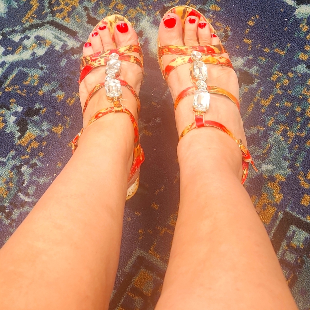 Kelly and Katie 4" rhinestone sandals